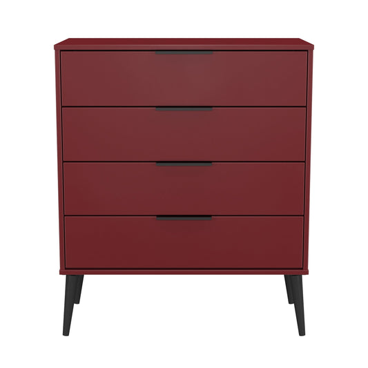Hong Kong B Chest of Drawers Red 4 Drawers 93cm