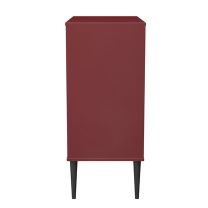 Hong Kong B Chest of Drawers Red 4 Drawers 93cm