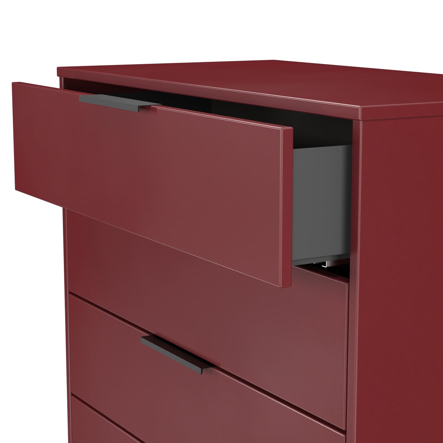 Hong Kong B Chest of Drawers Red 4 Drawers 93cm