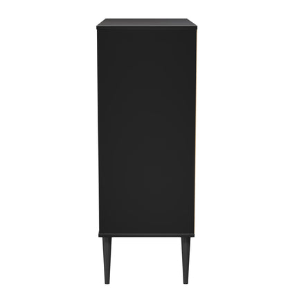 Hong Kong B Tall Chest of Drawers Black 5 Drawers 109cm