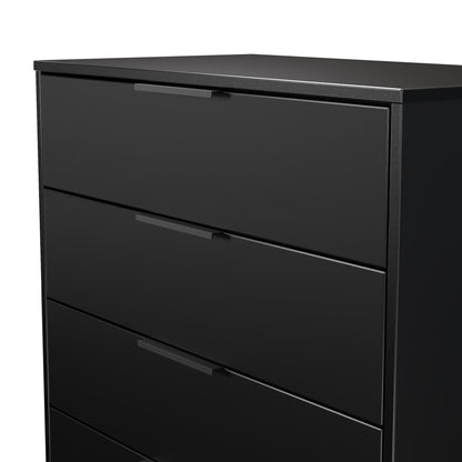 Hong Kong B Tall Chest of Drawers Black 5 Drawers 109cm