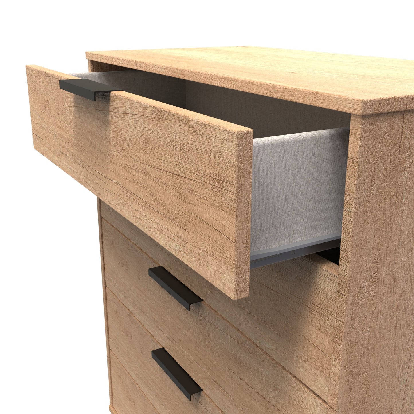 Hong Kong B Tall Chest of Drawers Dark Oak 5 Drawers 109cm