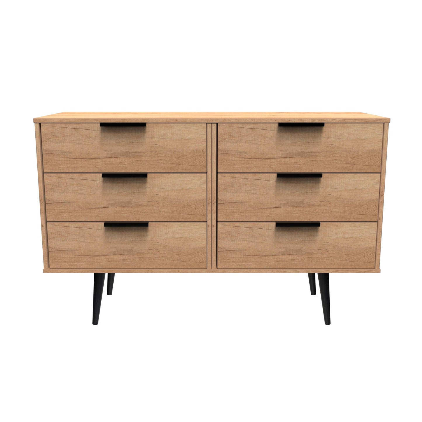 Hong Kong B Large Chest of Drawers Dark Oak 6 Drawers 115cm