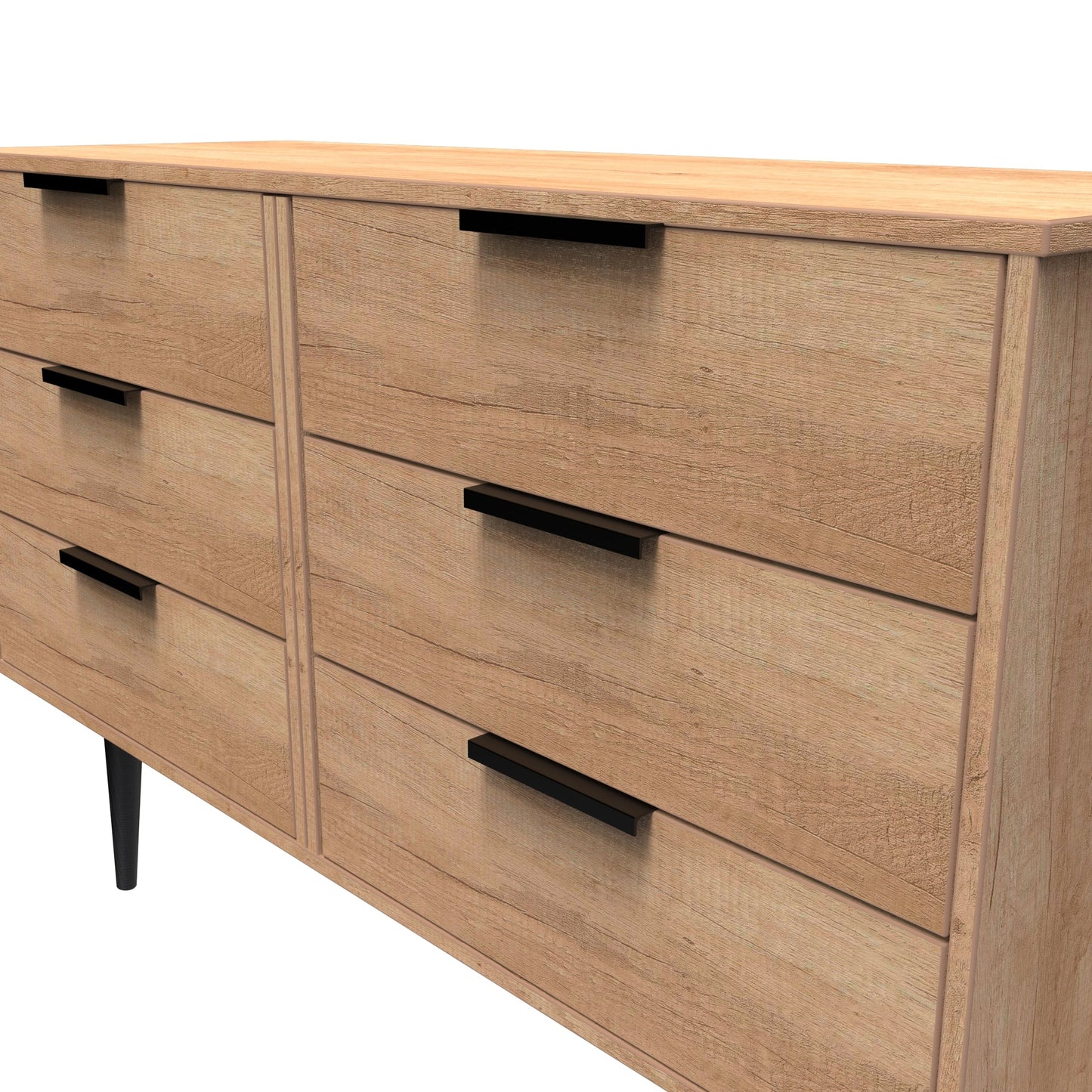Hong Kong B Large Chest of Drawers Dark Oak 6 Drawers 115cm