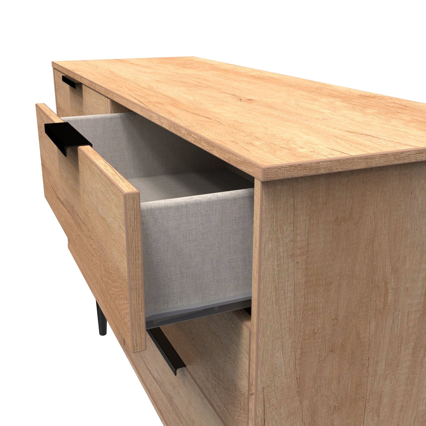 Hong Kong B Large Chest of Drawers Dark Oak 6 Drawers 115cm