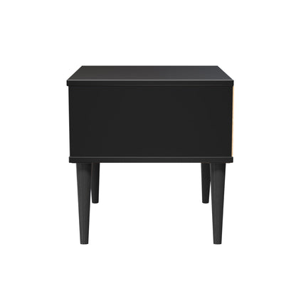 Hong Kong B Bedside Table Black 1 Drawer 45cm