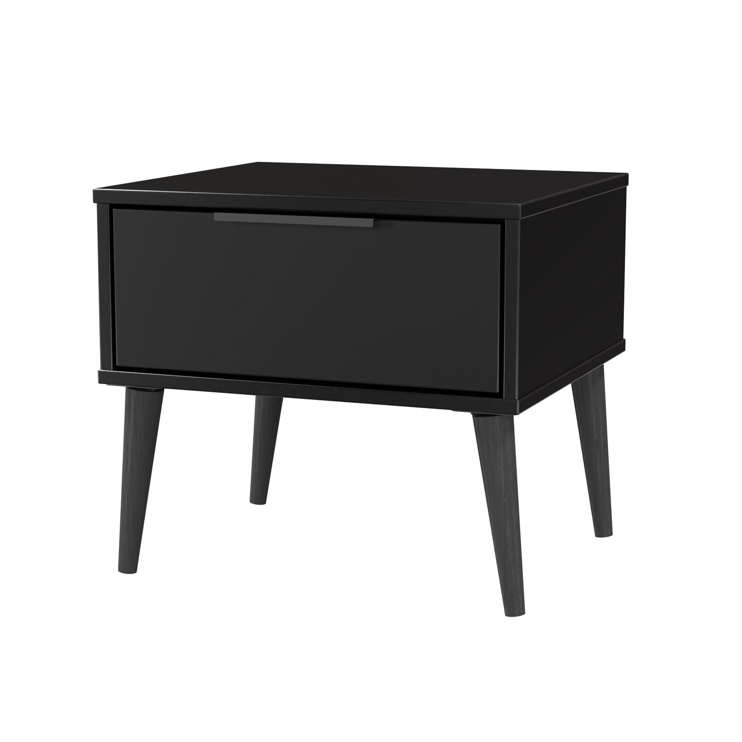 Hong Kong B Bedside Table Black 1 Drawer 45cm