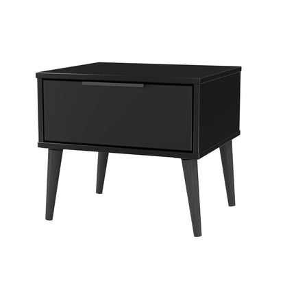 Hong Kong B Bedside Table Black 1 Drawer 45cm