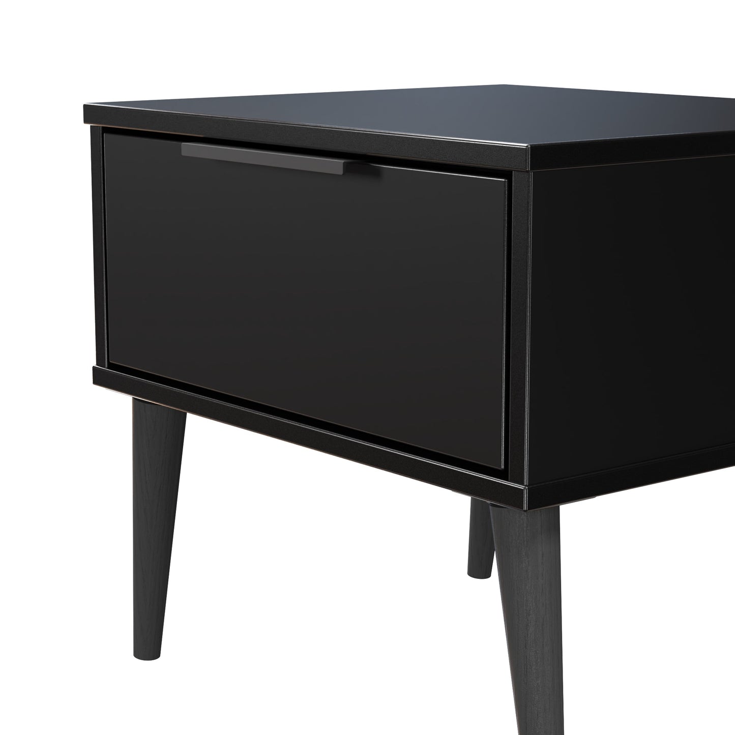 Hong Kong B Bedside Table Black 1 Drawer 45cm