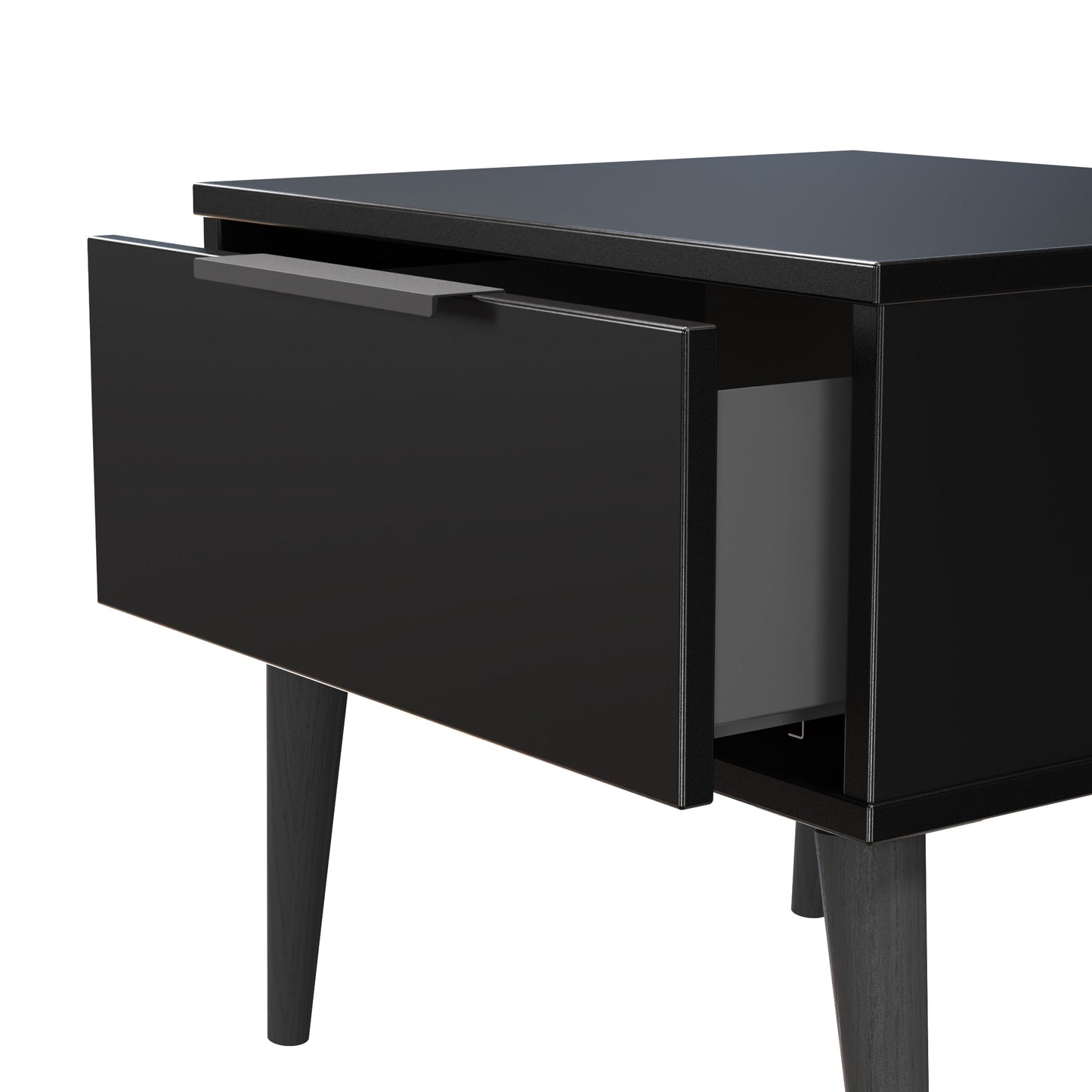 Hong Kong B Bedside Table Black 1 Drawer 45cm