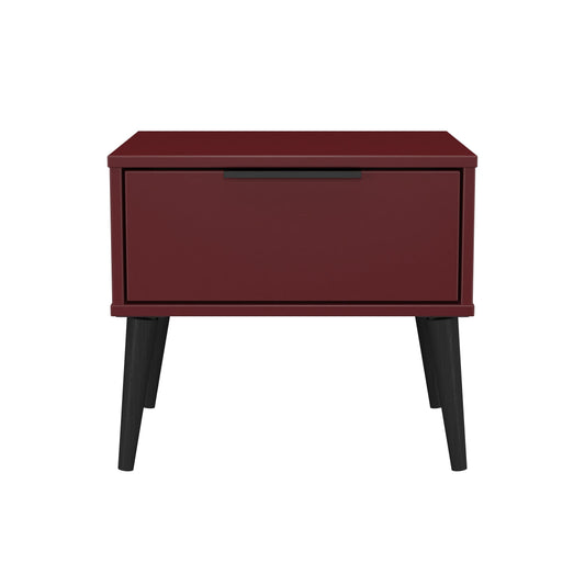 Hong Kong B Side Table Red 1 Drawer 45cm