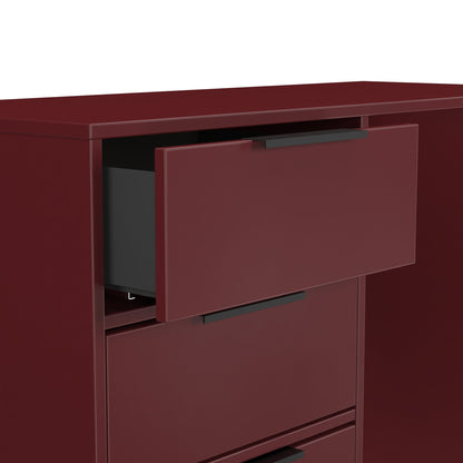 Hong Kong B Desk Red 4 Drawers 97cm