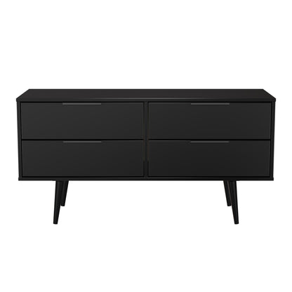 Hong Kong B Large Chest of Drawers Black 4 Drawers 115cm