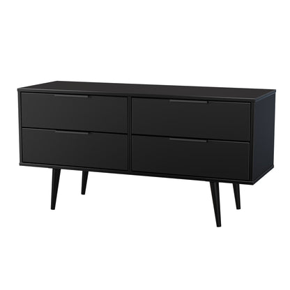 Hong Kong B Large Chest of Drawers Black 4 Drawers 115cm