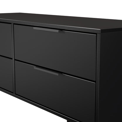 Hong Kong B Large Chest of Drawers Black 4 Drawers 115cm