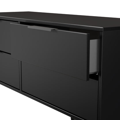 Hong Kong B Large Chest of Drawers Black 4 Drawers 115cm