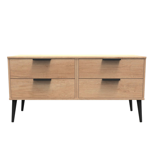 Hong Kong B Large Chest of Drawers Dark Oak 4 Drawers 115cm
