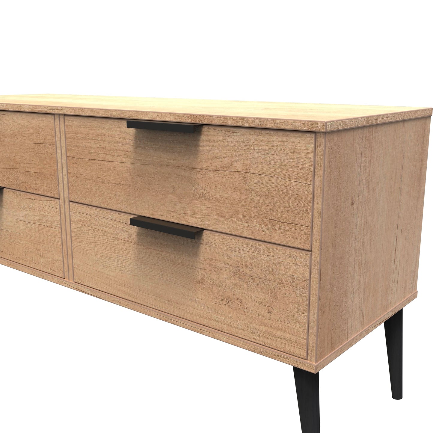Hong Kong B Large Chest of Drawers Dark Oak 4 Drawers 115cm