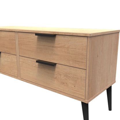 Hong Kong B Large Chest of Drawers Dark Oak 4 Drawers 115cm