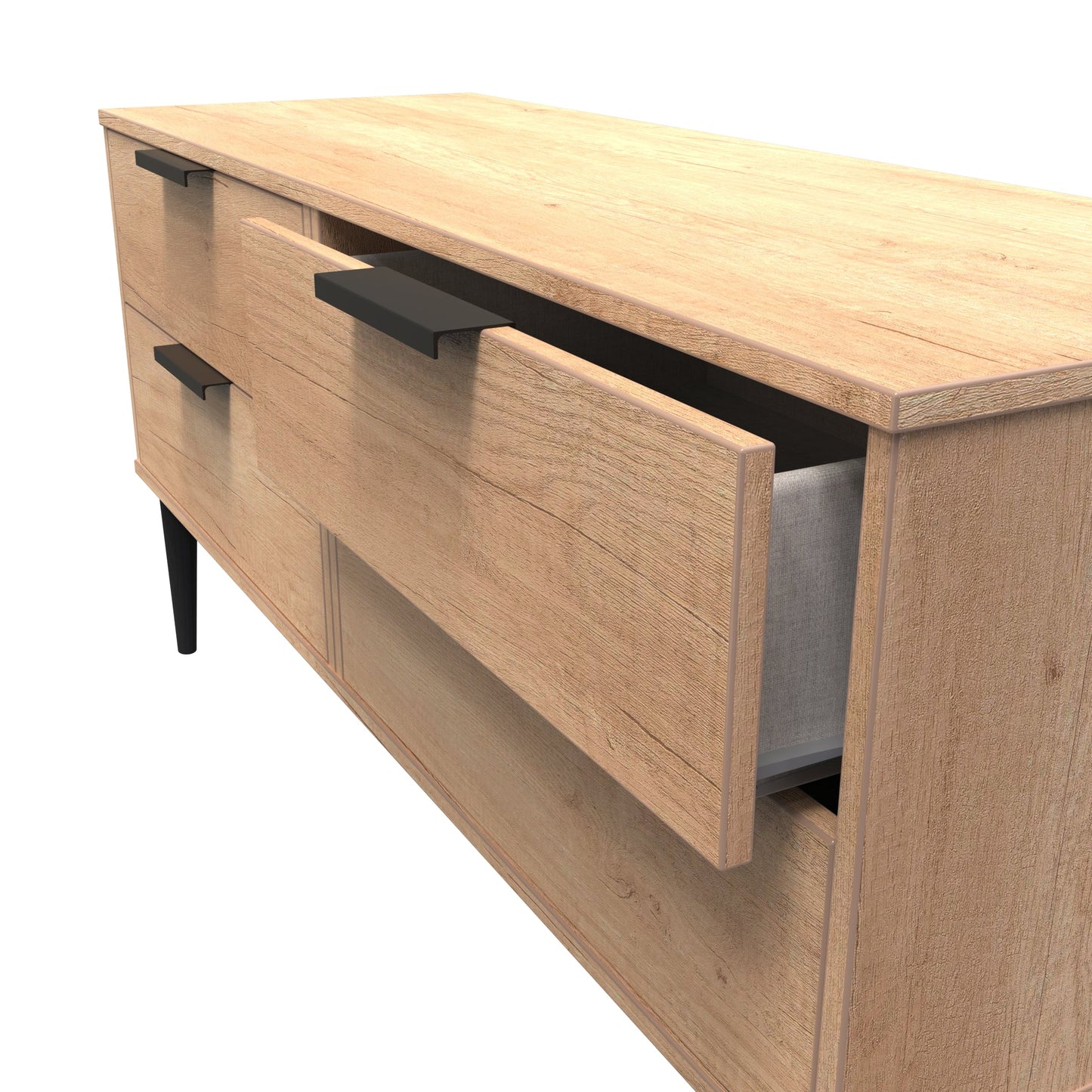 Hong Kong B Large Chest of Drawers Dark Oak 4 Drawers 115cm