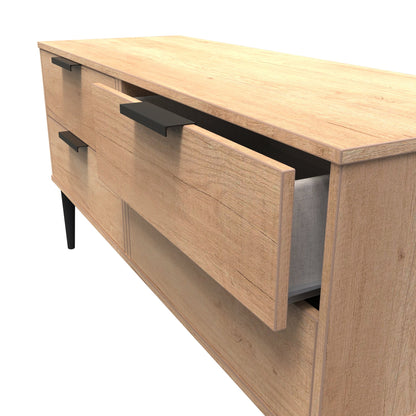 Hong Kong B Large Chest of Drawers Dark Oak 4 Drawers 115cm