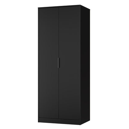 Hong Kong B Tall Wardrobe Black 2 Doors 1 Shelf 197cm