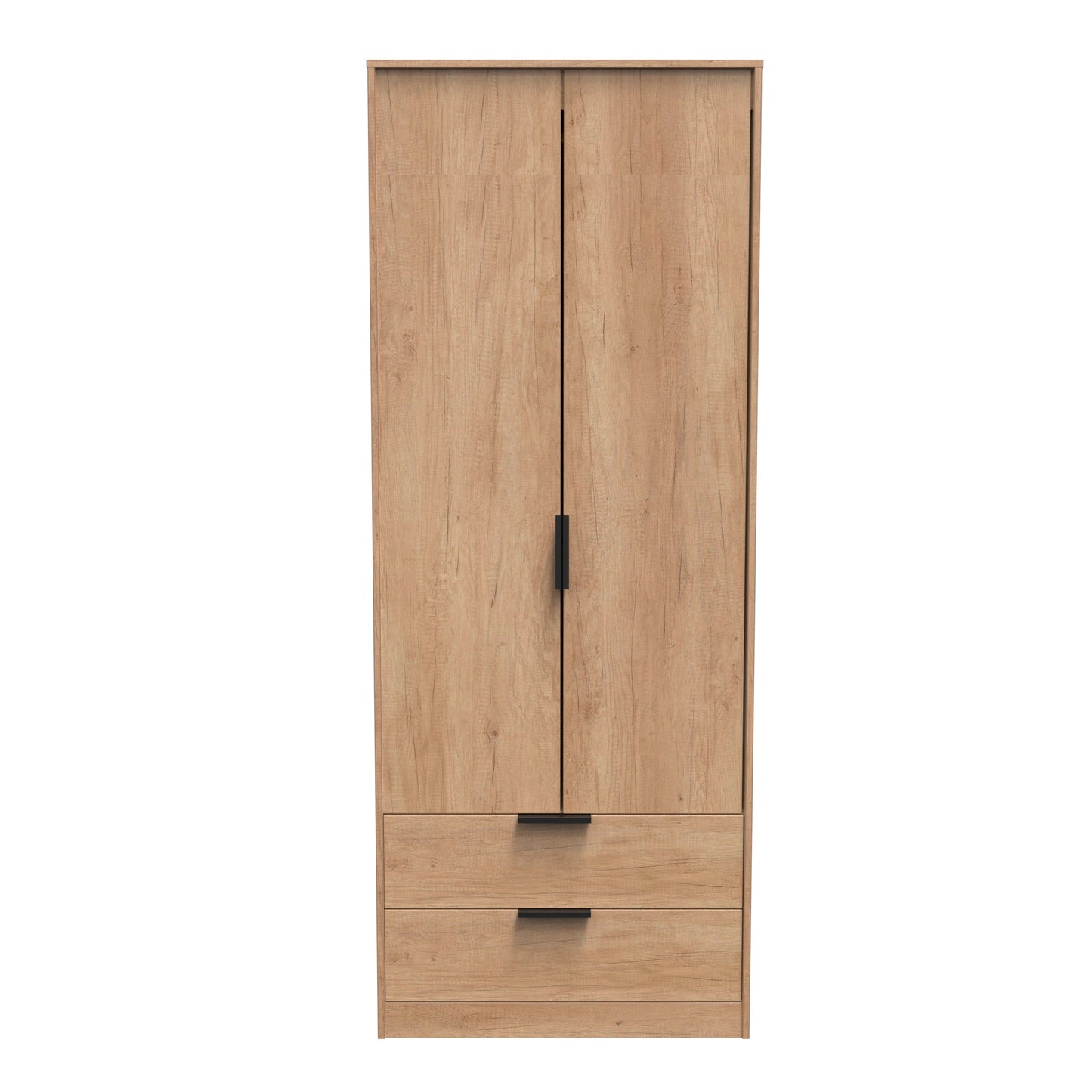 Hong Kong B Tall Wardrobe Oak 2 Doors 2 Drawers 197cm
