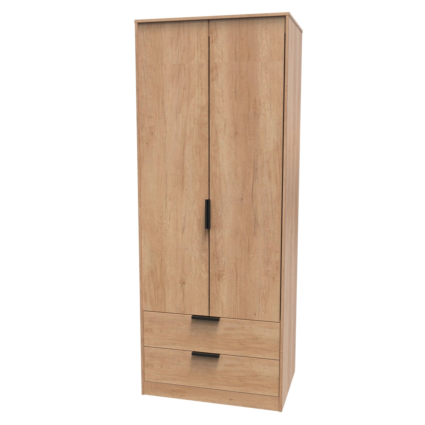 Hong Kong B Tall Wardrobe Oak 2 Doors 2 Drawers 197cm