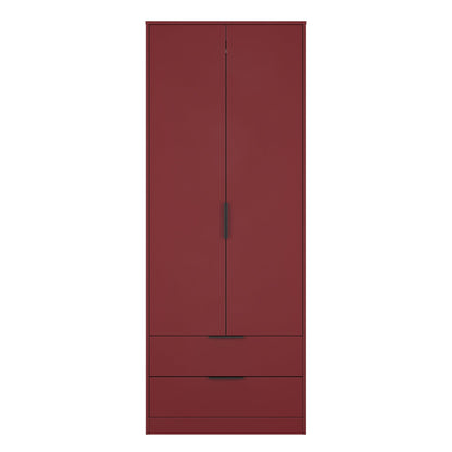 Hong Kong B Tall Wardrobe Red 2 Doors 2 Drawers 197cm