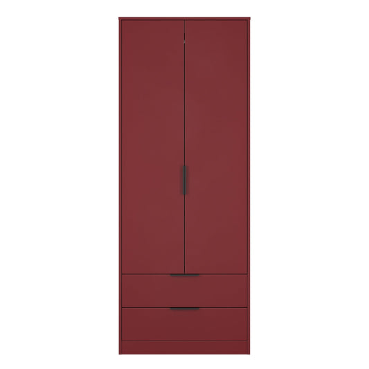Hong Kong B Tall Wardrobe Red 2 Doors 2 Drawers 197cm