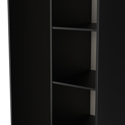 Hong Kong B Tall Wardrobe Black 5 Shelves 197cm