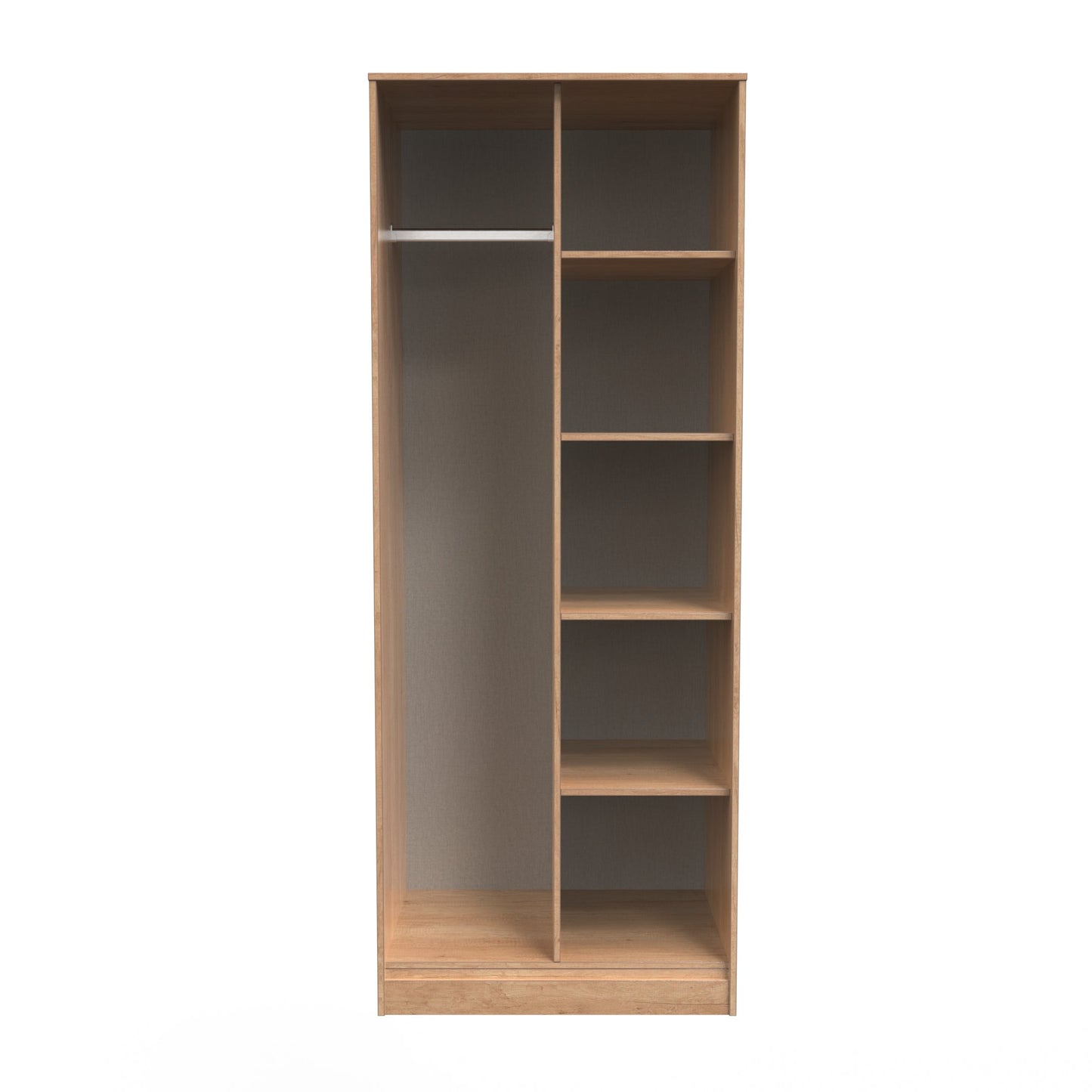 Hong Kong B Tall Wardrobe Dark Oak 5 Shelves 197cm