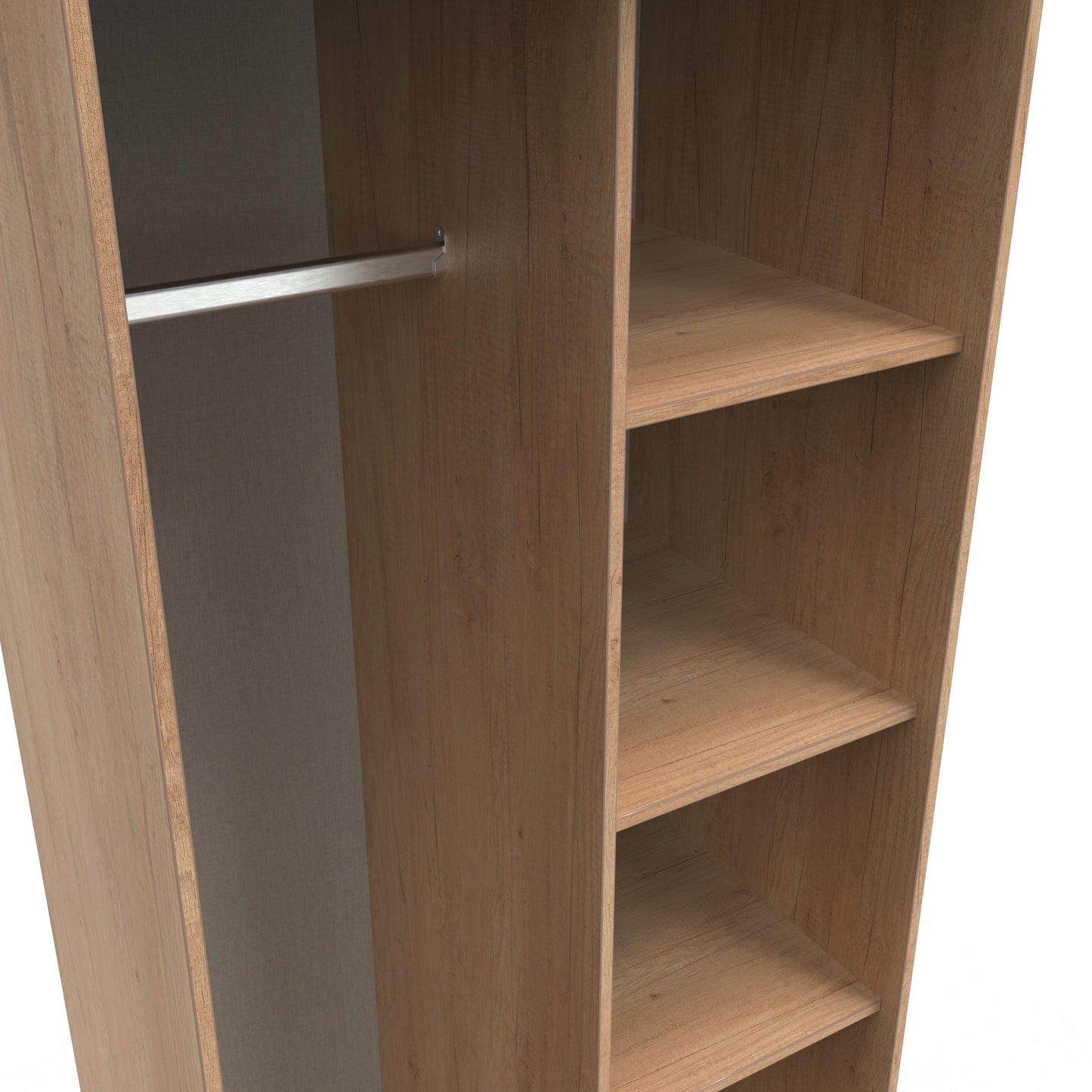 Hong Kong B Tall Wardrobe Dark Oak 5 Shelves 197cm