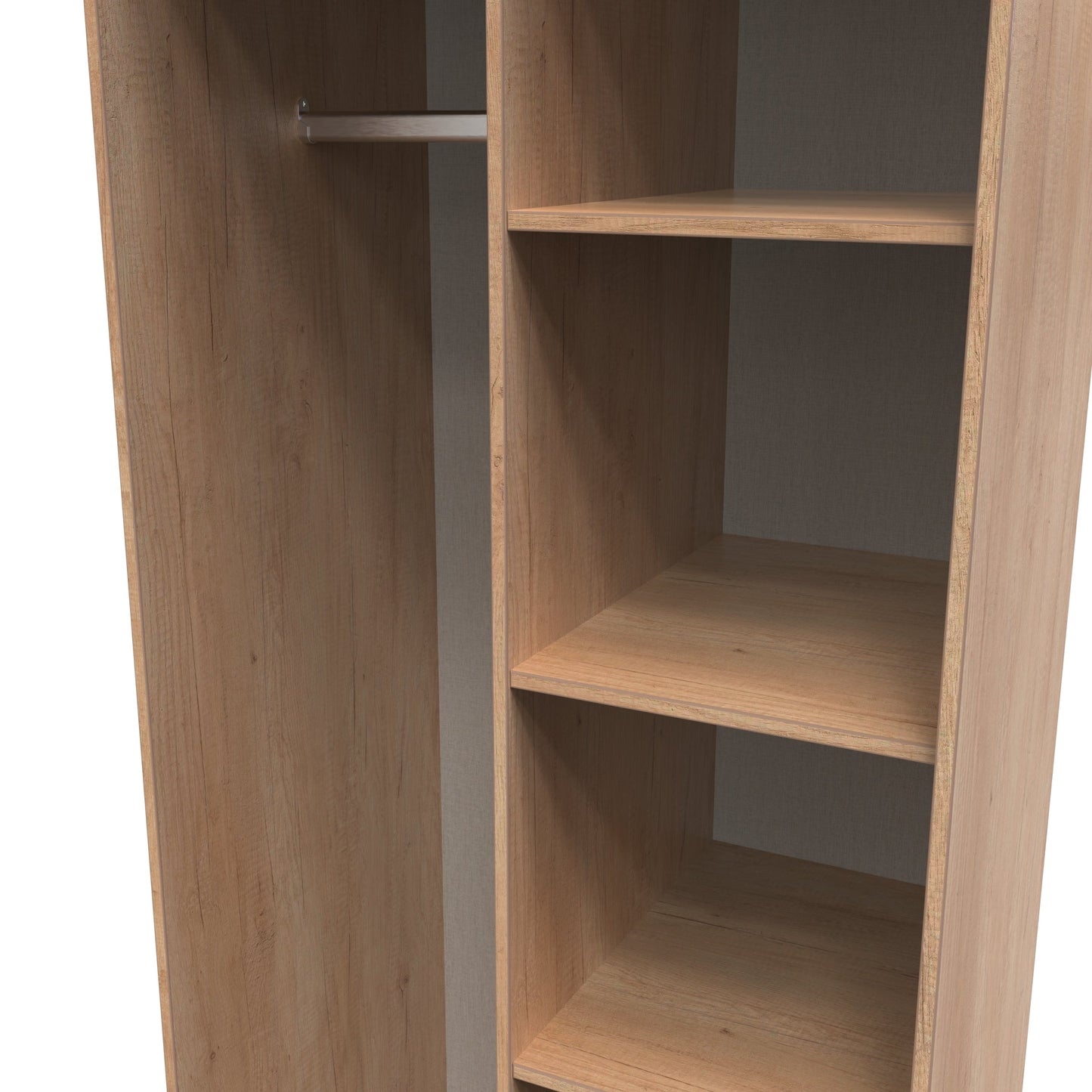 Hong Kong B Tall Wardrobe Dark Oak 5 Shelves 197cm
