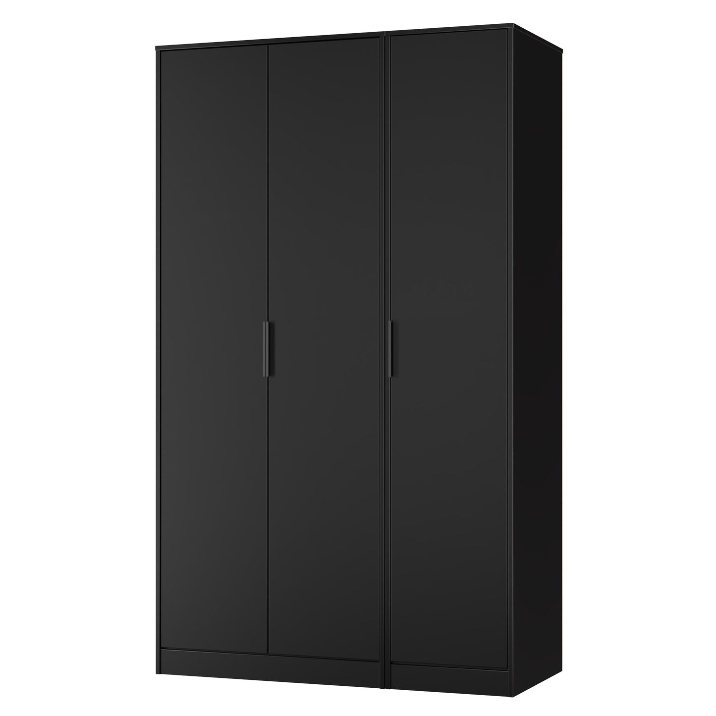 Hong Kong B Tall Wardrobe Black 3 Doors 1 Shelf 198cm