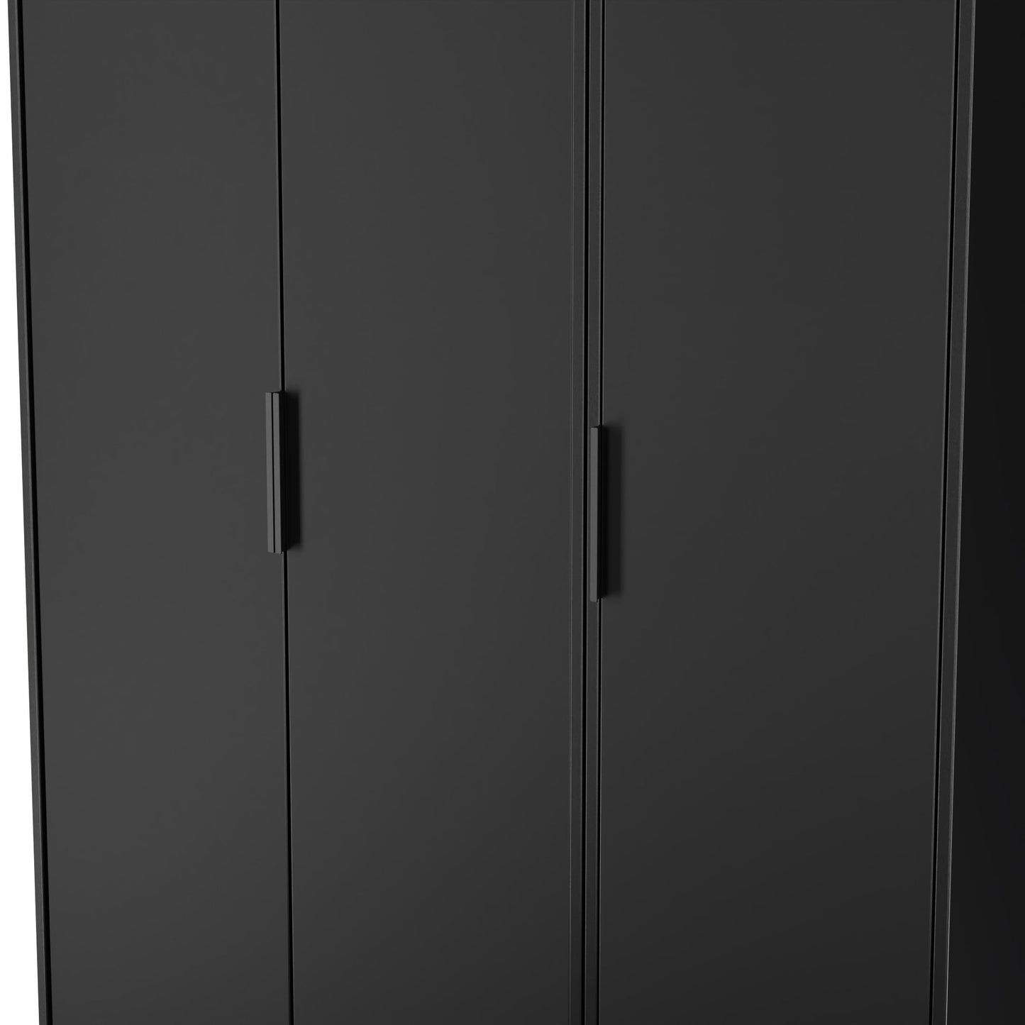 Hong Kong B Tall Wardrobe Black 3 Doors 1 Shelf 198cm
