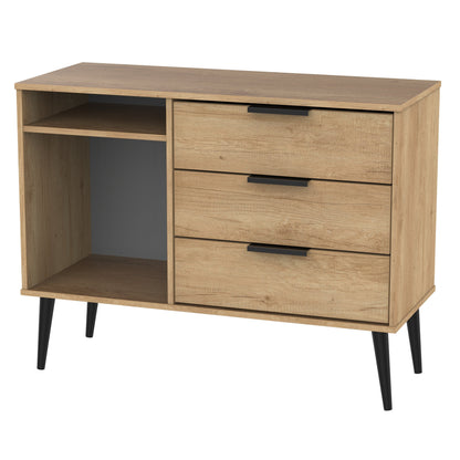 Hong Kong B TV Unit Dark Oak 2 Shelves 3 Drawers 97cm