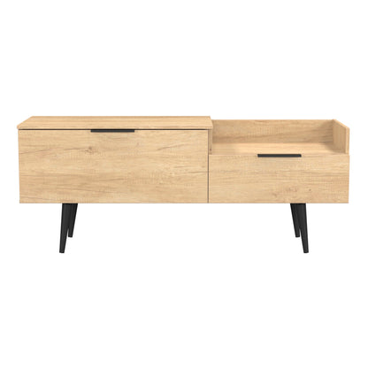 Hong Kong B TV Unit Dark Oak 1 Shelf 2 Drawers 128cm