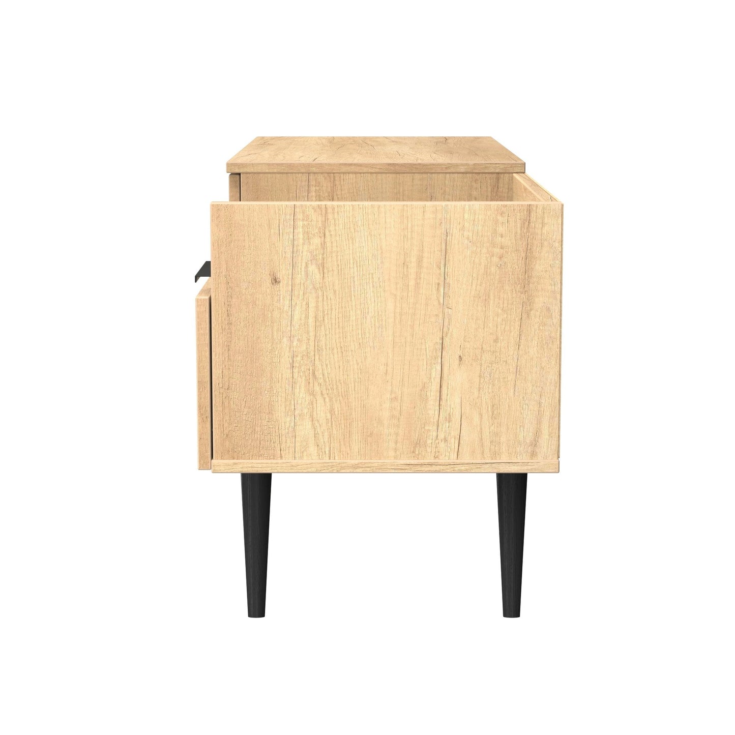 Hong Kong B TV Unit Dark Oak 1 Shelf 2 Drawers 128cm