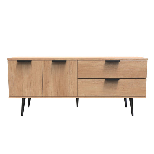 Hong Kong B Large Sideboard Oak 2 Doors 2 Drawers 147cm