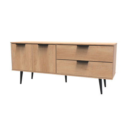 Hong Kong B Large Sideboard Oak 2 Doors 2 Drawers 147cm