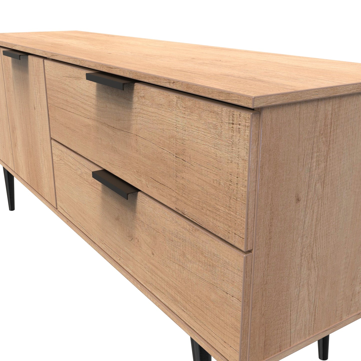 Hong Kong B Large Sideboard Oak 2 Doors 2 Drawers 147cm