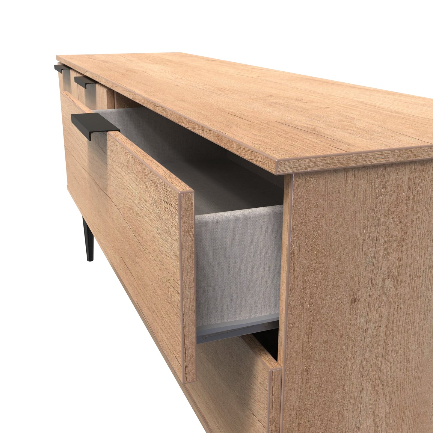 Hong Kong B Large Sideboard Oak 2 Doors 2 Drawers 147cm