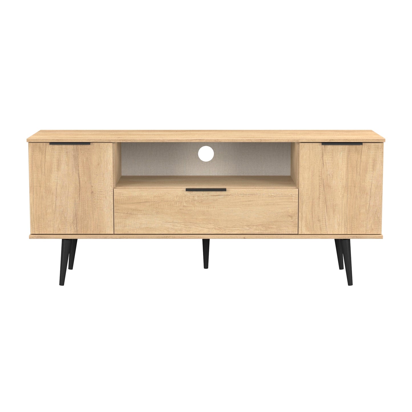 Hong Kong B TV Unit Oak 1 Shelf 1 Drawer 2 Doors 144cm