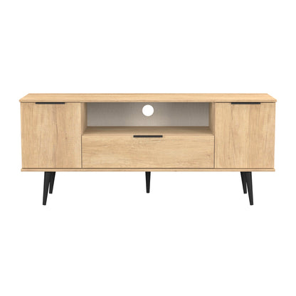 Hong Kong B TV Unit Oak 1 Shelf 1 Drawer 2 Doors 144cm