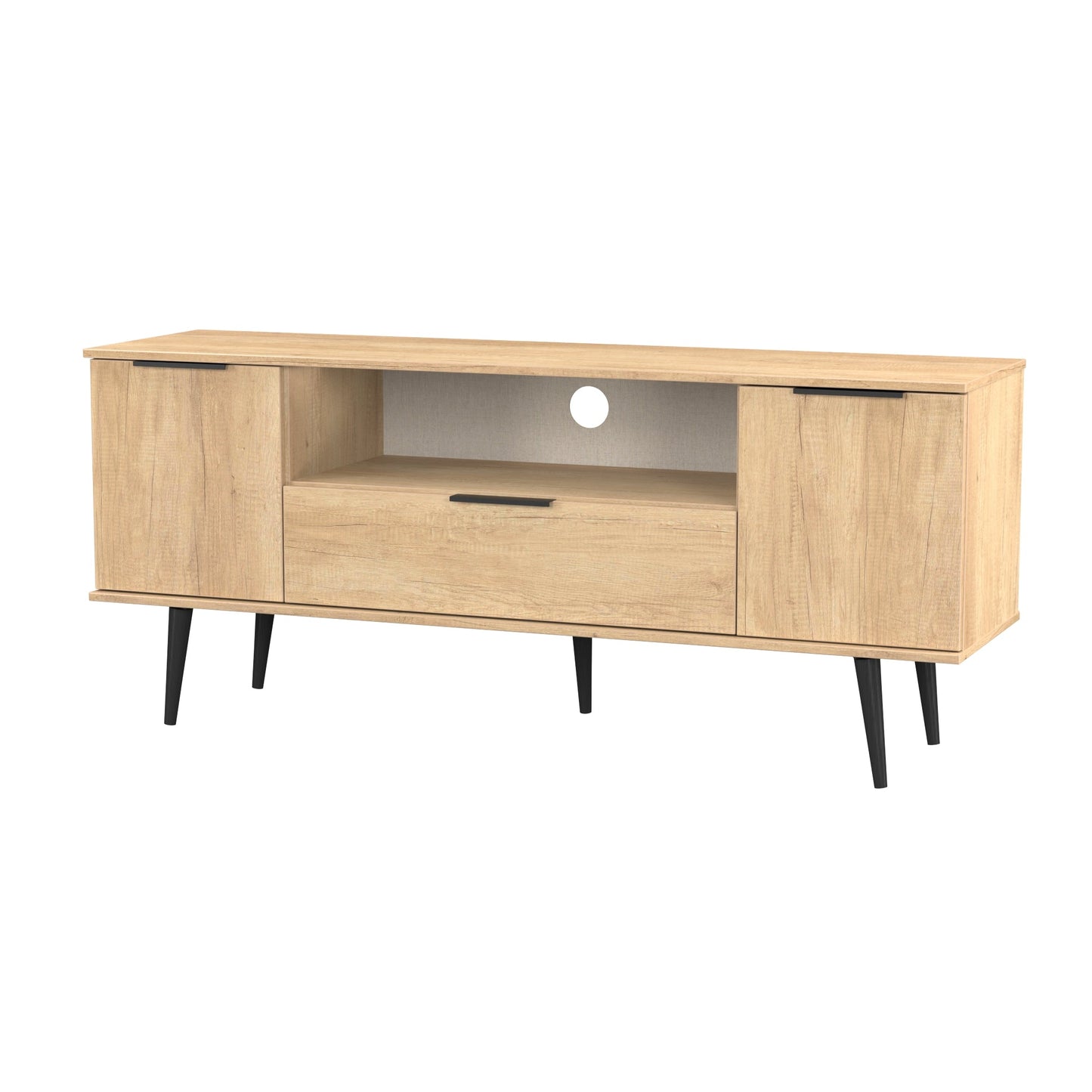 Hong Kong B TV Unit Oak 1 Shelf 1 Drawer 2 Doors 144cm