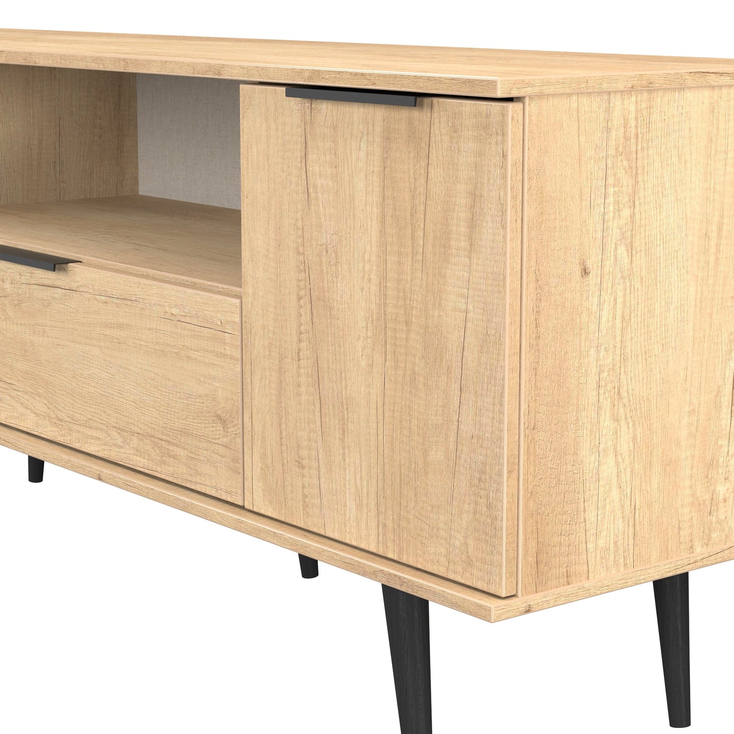Hong Kong B TV Unit Oak 1 Shelf 1 Drawer 2 Doors 144cm