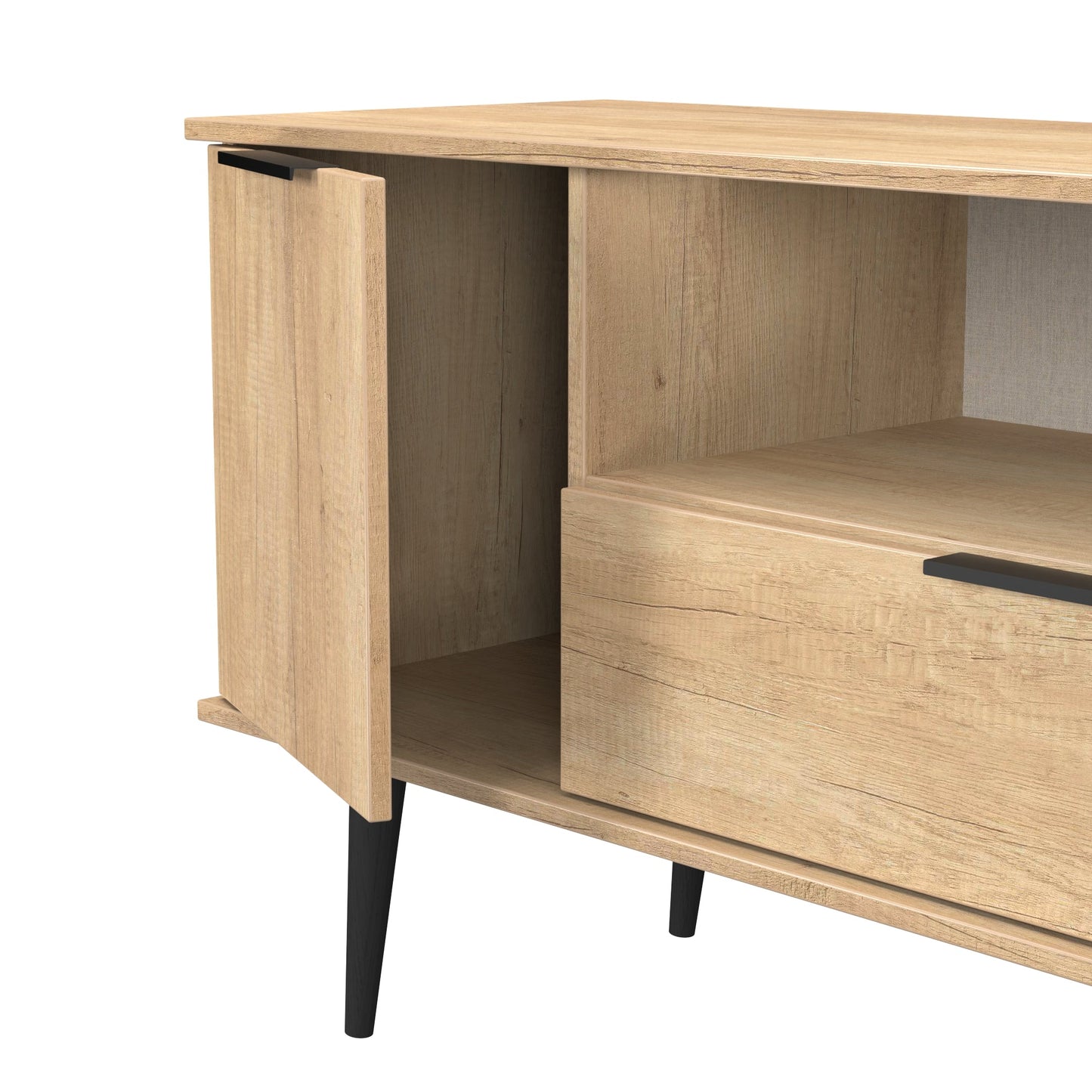 Hong Kong B TV Unit Oak 1 Shelf 1 Drawer 2 Doors 144cm