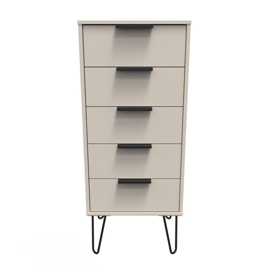 Hong Kong C Tall Tallboy Off-White 5 Drawers 109cm