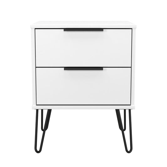 Hong Kong C Bedside Table White 2 Drawers 60cm